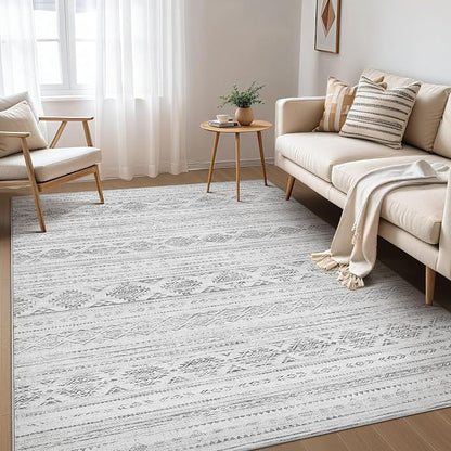 Nakagishi 6x9 Area Rugs Living Room: Washable Boho Large Neutral Soft Farmhouse - Image 2