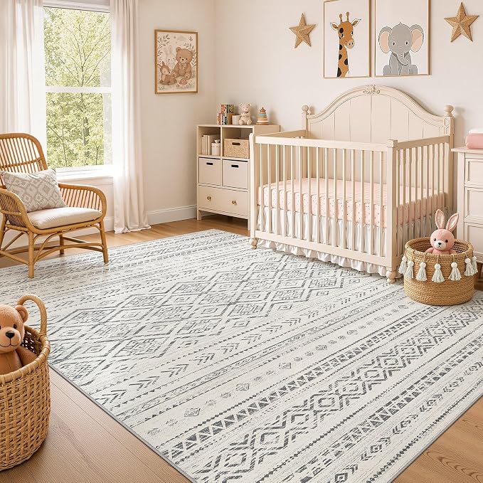 Nakagishi Area Rug Living Room Rugs: 8x10 Large Soft Machine Washable Boho - Image 7