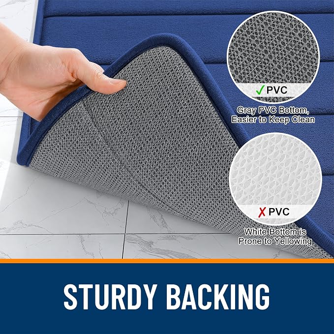 OLANLY Memory Foam Bath Mat 44x32, Super Soft Absorbent Bathroom Rugs, Quick Dry - Image 7
