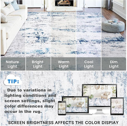 Area Rug Living Room Rugs: 9x12 Large Soft Indoor Carpet Modern Abstract Rug - Image 9