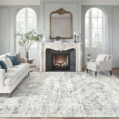Soalmost Area Rug 10x12 Vintage Washable Living Room Large Carpet Non Slip by Soalmost