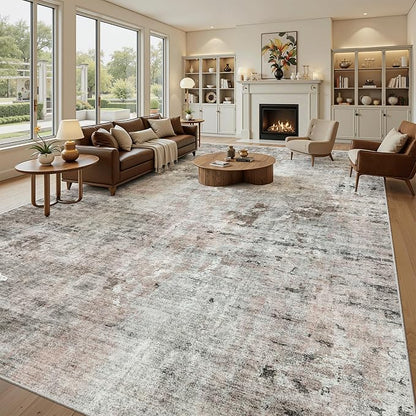 Soalmost 10x14 Area Rugs for Living Room, Non Slip Machine Washable Vintage Rugs - Image 2