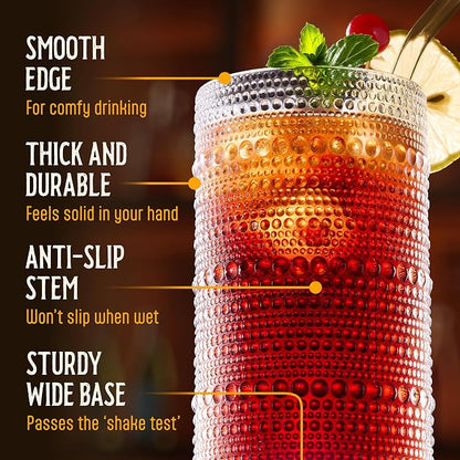 16 Oz Hobnail Drinking Glasses Set of 6 - Image 5