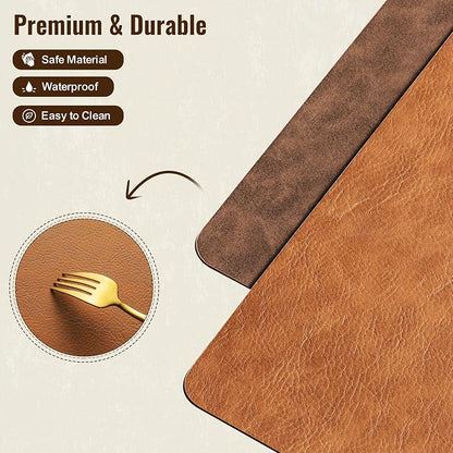 Placemats Set of 8, DOLOPL Reversible Dual-Color Faux Leather Place Mats - Image 7