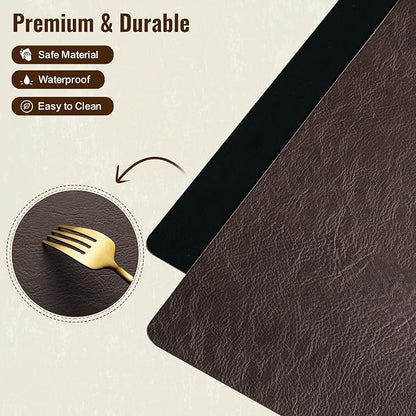 Placemats Set of 6, DOLOPL Reversible Dual-Color Faux Leather Place Mats - Image 8