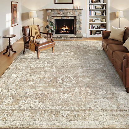 Madane 5x7 Area Rugs for Living Room, Washable Vintage Neutral Rug - Image 2