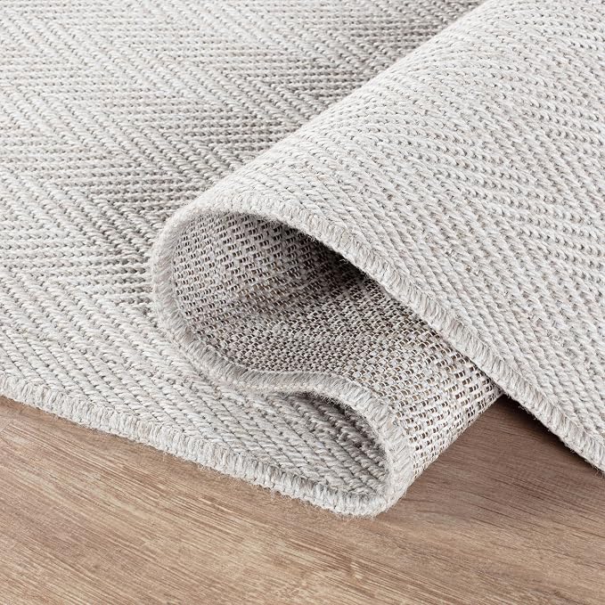CAMILSON Easy Jute Rug 2x3, Indoor Outdoor Off-White Color Fiber Area Rugs - Image 3