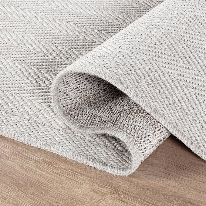 CAMILSON Easy Jute Rug 9x12, Indoor Outdoor Off-White Color Fiber Area Rugs - Image 3