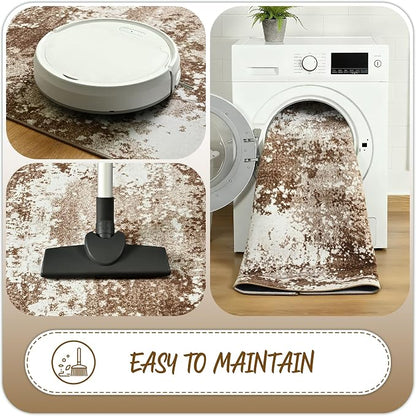 Entryway Rug 2x3 Brown Welcome Door Mat Indoor Entrance 24x36, Washable Small - Image 5
