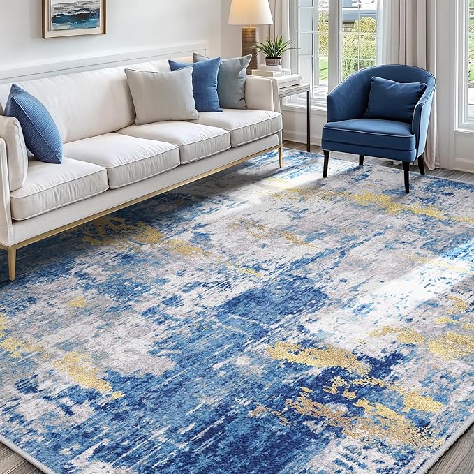 RELEANY Washable Area Rugs 5'x7' Non-Slip Modern Abstract Soft by RELEANY