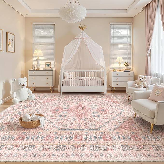 zesthome 8x10 Area Rugs for Girls Bedroom, Non-Slip Backing Washable Rugs - Image 8