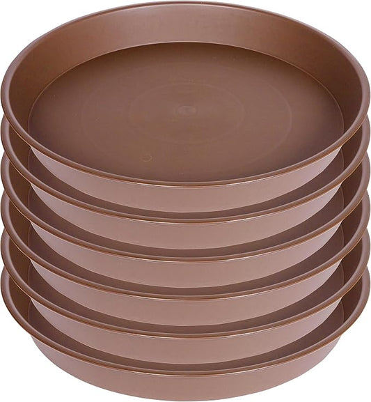 6 Pack of 7 inch Plant Saucer, Heavy Duty Plastic Plant Water Tray 7 inch Round by Bleuhome