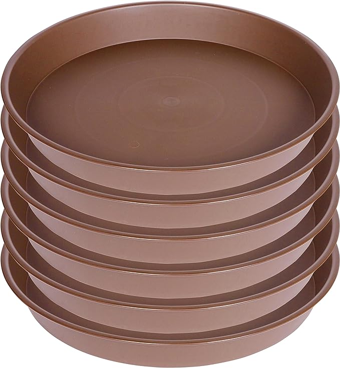 6 Pack of 8 inch Plant Saucer, Heavy Duty Plastic Plant Water Tray 8 inch Round by Bleuhome