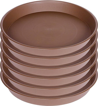 6 Pack of 8 inch Plant Saucer, Heavy Duty Plastic Plant Water Tray 8 inch Round by Bleuhome