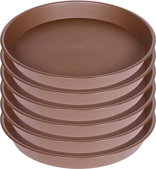 6 Pack of 8 inch Plant Saucer, Heavy Duty Plastic Plant Water Tray 8 inch Round by Bleuhome