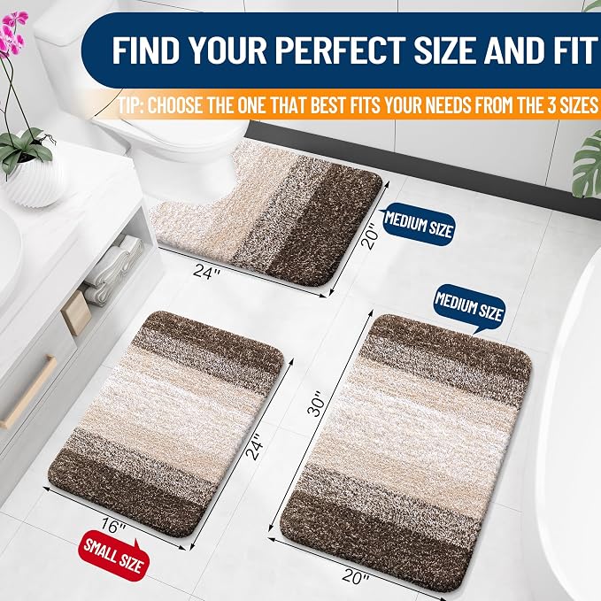 OLANLY Bathroom Runner Rugs Mat 47x24, Extra Soft Absorbent Microfiber Bath Rugs - Image 2
