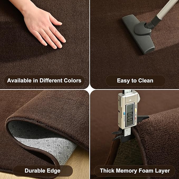 Amearea Modern Area Rugs for Bedroom Living Room, 4x6 Feet Brown Thickened - Image 5