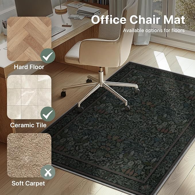 36"x60" Office Chair Mat for Hardwood Tile Floor, Under Desk Carpet Protector - Image 3