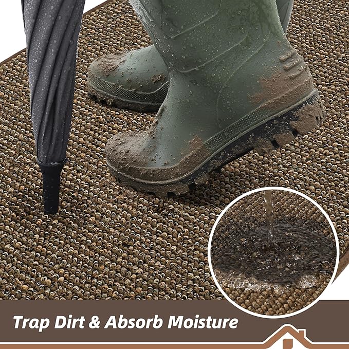 BEQHAUSE Dirt Trapper Door Mat 32" x 72", Non-Slip Washable Doormats Entrance - Image 3