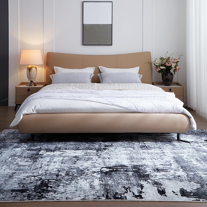 Rugcomf 8x10 Area Rug Washable Boho Rug Soft Non-Slip Non-Shedding Faux Wool - Image 3
