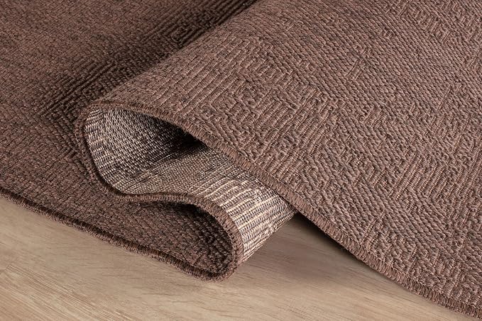 CAMILSON Easy Jute Rug 5x7, Indoor Outdoor Brown Color Fiber Area Rugs - Image 9