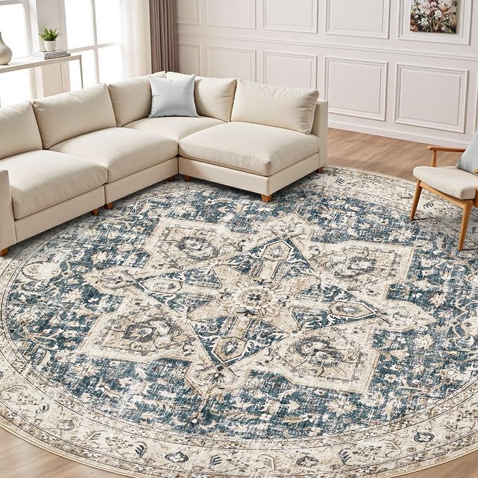 Tortania 5' Round Area Rug Living Room Rugs - Image 8