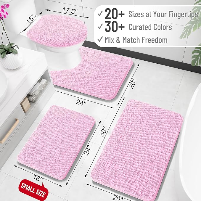 OLANLY Large Bathroom Rugs 59x35, Extra Soft Absorbent Chenille Bath Rugs - Image 2