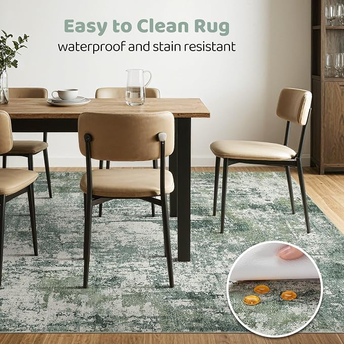 6x8 Area Rug Living Room: Washable Large Abstract Soft Stain Resistant Indoor - Image 6