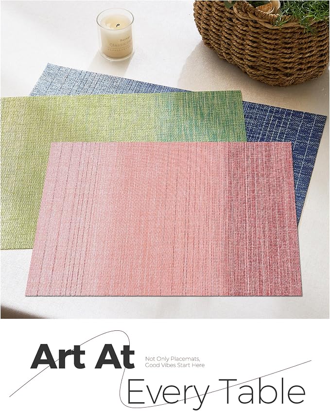 Leetaltree Gradient Pink Woven Placemats Set of 6 - Image 7