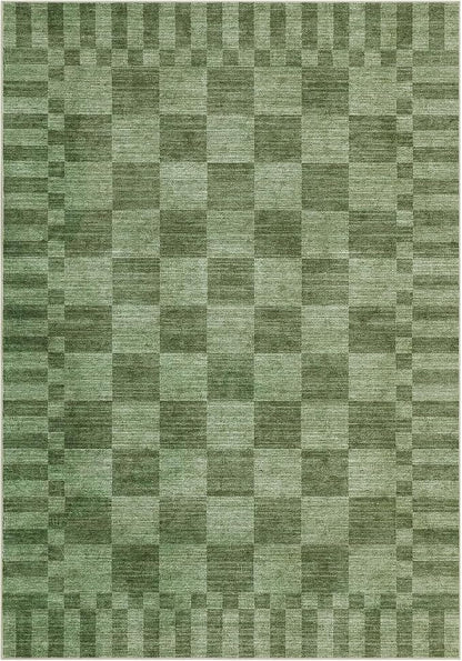 GarveeHome Moss Green Checkered Rug 5×7 Area Rugs - Image 5