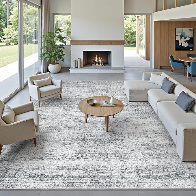 Soalmost 10x14 Area Rugs for Living Room, Non Slip Machine Washable Vintage Rugs - Image 2