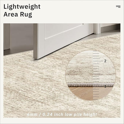 Soalmost Area Rug 10x12 Vintage Washable Living Room Large Carpet Non Slip - Image 7