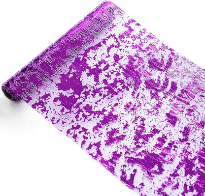 Snowkingdom 2 Pieces Purple Table Runner, Sequin Glitter Foil Metallic Thin by Snowkingdom