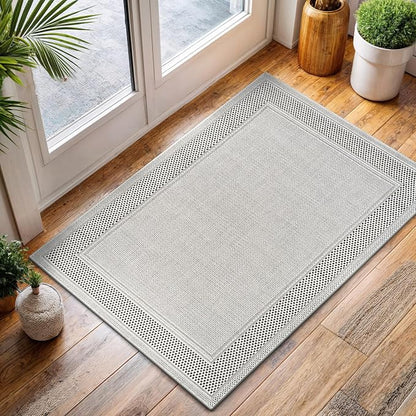 CAMILSON Easy Jute Rug 2x3, Indoor Outdoor Off-White Color Fiber Area Rugs - Image 4