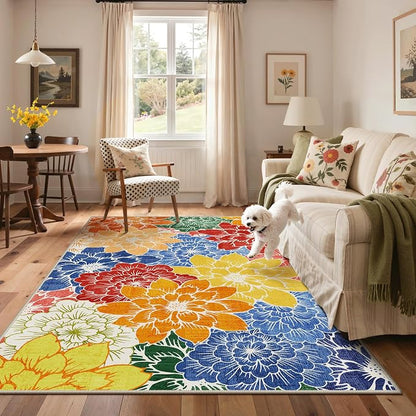 GENIMO Indoor Outdoor Area Rug 5'x8', Machine Washable Rugs - Image 6