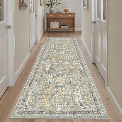 Madane Runner Rug 2'6''x8' Kitchen Runner, Hallway Runner Printed Vintage by Madane