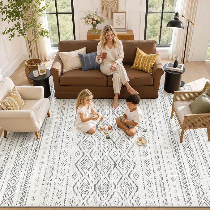Nakagishi Area Rug Living Room Rugs: 8x10 Large Soft Machine Washable Boho - Image 8