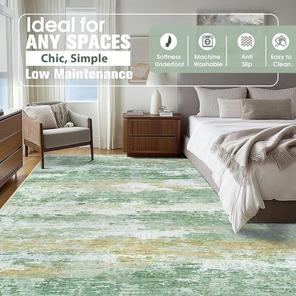 10x14 Area Rugs for Living Room Rug Washable: Abstract Large Rug Indoor Modern - Image 2