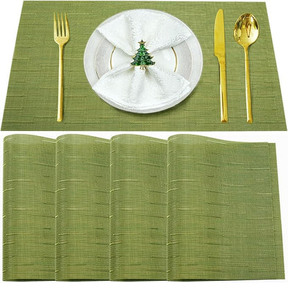 Placemats Set of 4, Vinyl PVC Heat Resistant Washable Placemats Set, Non Slip by BxzanDya-LifeSmartMaker