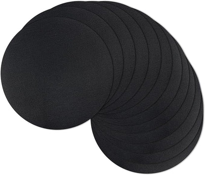 13" Round Placemats Set of 12, Reversible Faux Leather Heat Resistant Table Mats by NCUE
