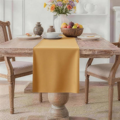 MEANMOY Gold Table Runner 108 Inches Long Waterproof Washable Table Runners | by MEANMOY