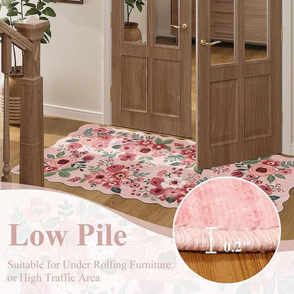 DUKINO 2x3 Entryway Rug, Floral Washable Indoor Door Mat - Image 9