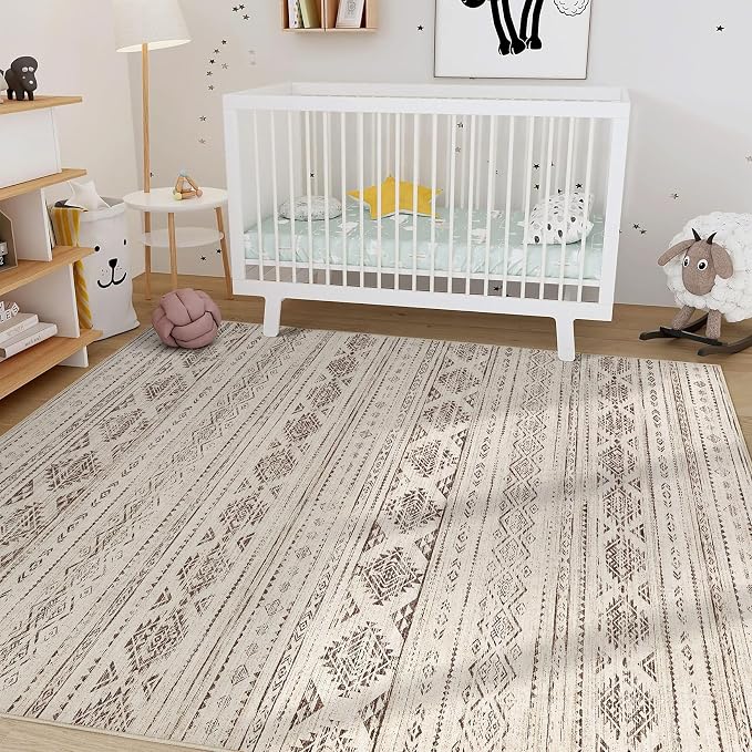 Nakagishi 6x9 Area Rugs Living Room: Washable Boho Large Neutral Soft Farmhouse - Image 7