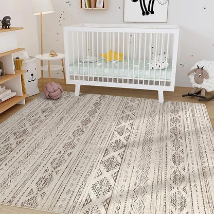 Nakagishi 6x9 Area Rugs Living Room: Washable Boho Large Neutral Soft Farmhouse - Image 7