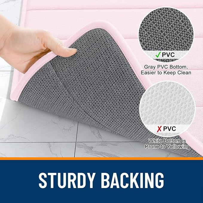 OLANLY Memory Foam Long Bathroom Rugs Runner 47x20, Super Soft Absorbent Bath - Image 7