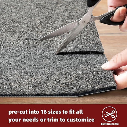 BAGAIL Felt and Natural Rubber Backing Rug Pads 3/8” Thick, 5 x 7 Ft Non Slip - Image 2