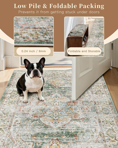 Madane Runner Rug 2x8, Washable Hallway Runner Rugs, Non-Slip Low-Pile Soft - Image 6