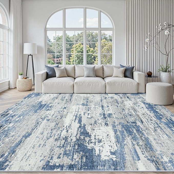 Area Rugs 10x14 Living Room: Large Soft Washable Rug Modern Abstract Anti-Skid by GENTDRIZZ