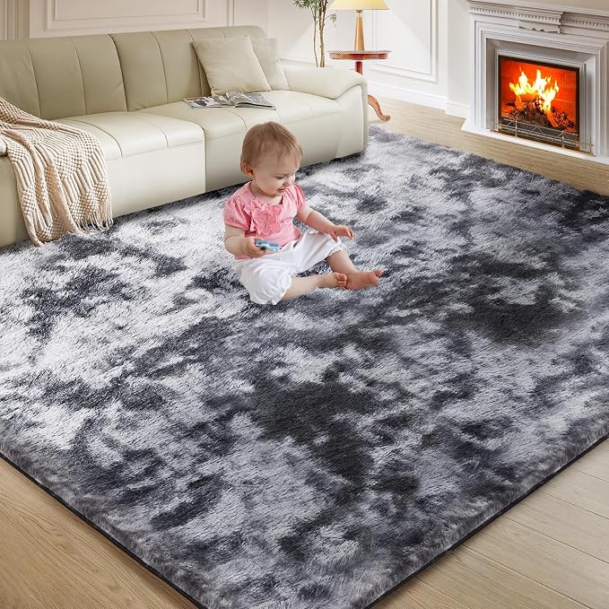 Ultra Soft Rug for Living Room, 6X9 Fluffy Shag Area Rug for Bedroom, Modern - Image 9