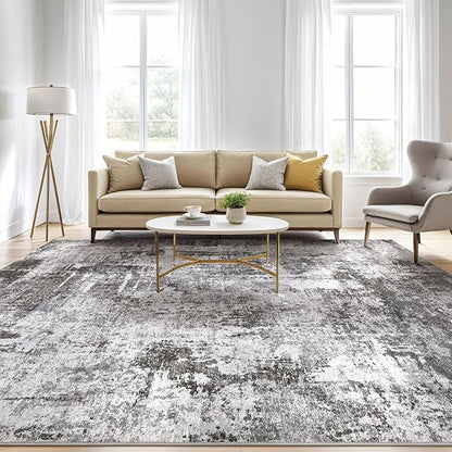 6x9 Area Rugs Living Room: Large Washable Abstract Modern Soft Rug Stain - Image 5